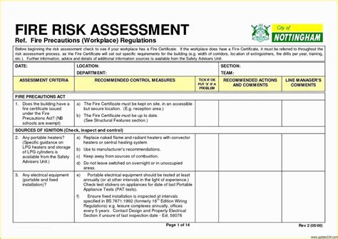 Fire Risk Assessment Forms Word Templates Fire Risk Assessment Hot