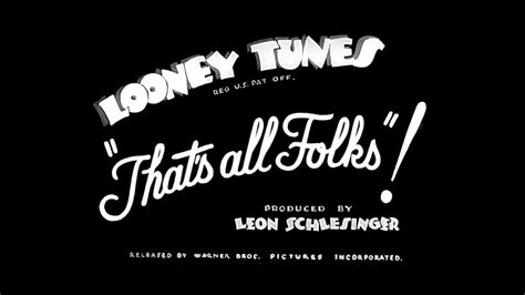 Looney Tunes Thats All Folks Write Out Script Ending 1938 1940