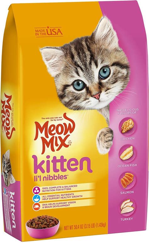 meow mix kitten li l nibbles dry cat food 3 15 lb bag dry cat food kitten food