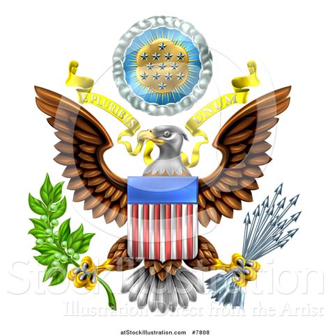 Vector Illustration Of The Great Seal Of The United States Bald Eagle