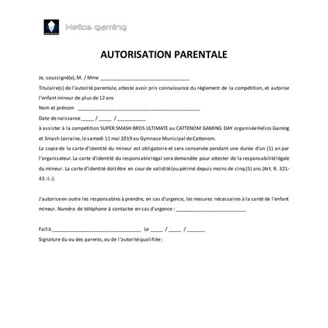 Lettre Pour Autorisation Parentale Modele De Lettre Type Images And