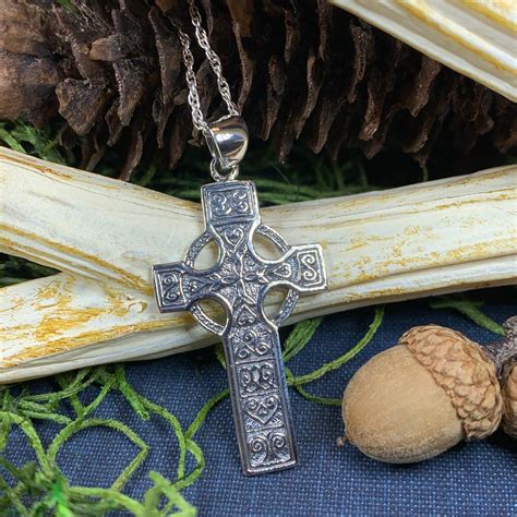 Columba Celtic Cross Necklace Celtic Crystal Design Jewelry
