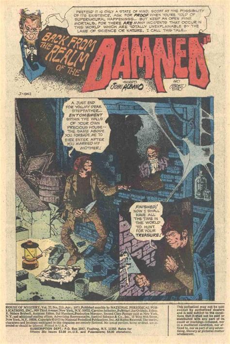 Back From The Realm Of The Damned From The House Of Mystery Issue 213