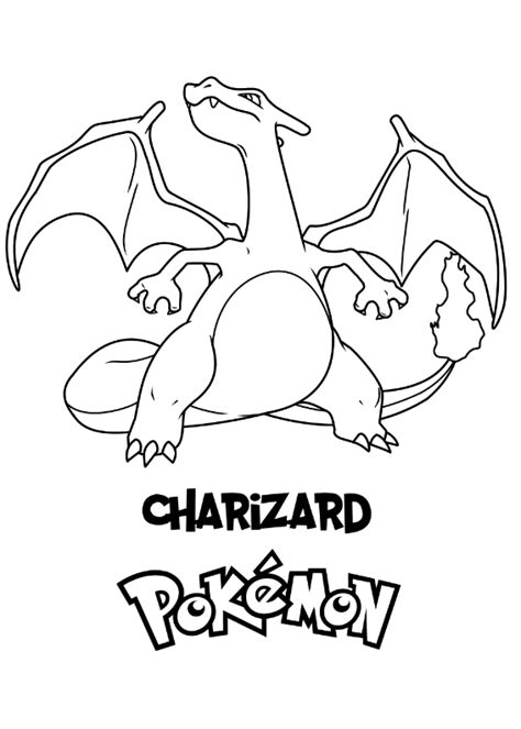 Pokemon Charizard Kolorowanka - Morindia Pokoloruj rysunek