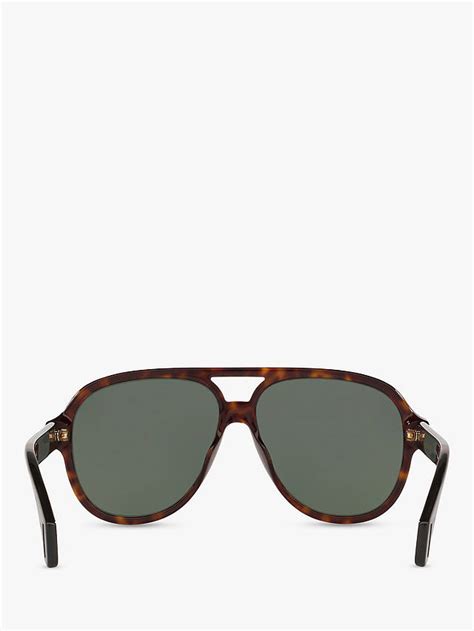 gucci gg0463s men s aviator sunglasses brown green at john lewis and partners