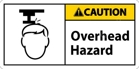 Caution Overhead Hazard Sign On White Background Crane Protection