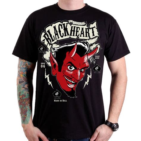 Ladies tee shirts, classic movies, general characters. Short sleeve T-Shirt BLACK HEART DEVIL MEN | Men's Rock ...