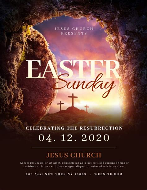Church Easter Sunday Flyer Templates Postermywall