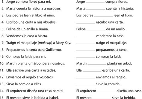 Type your text & get english to spanish translation instantly. Indirect object pronouns - PRONOUNS - Spanish Pronouns and ...