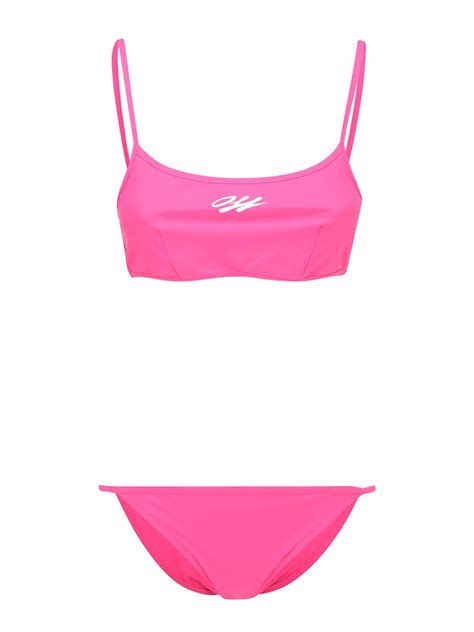 Off White Pink Bikini Bikinis Owfa013r21jer0013201
