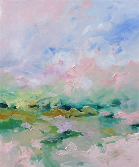 Original Abstract Landscape Painting Subtle Dreamy By