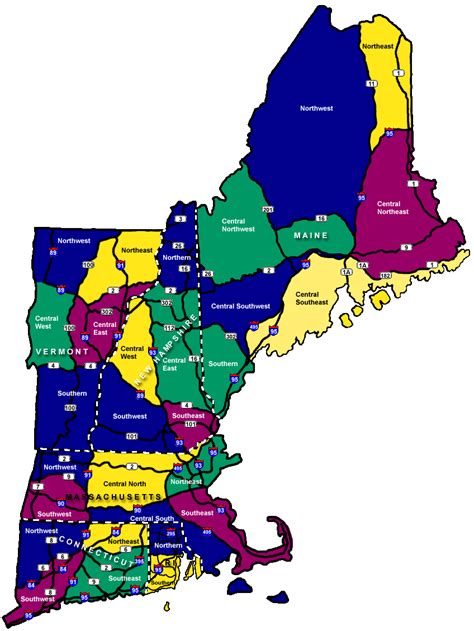 Map New England Usa States