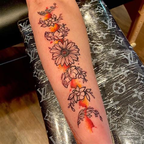 Floral Moon Phases Tattoo In 2021 Forearm Flower Tattoo Moon Phases