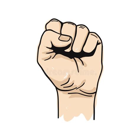 vector illustration of clenched fist held high stock vector illustration of fight freedom