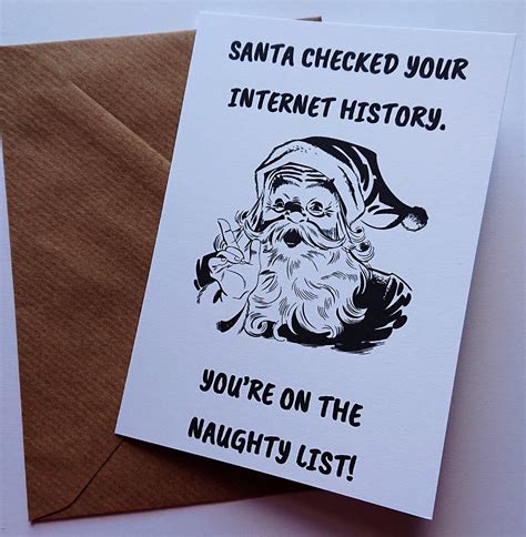 Funny Christmas Card Adult Christmas Card Naughty Etsy