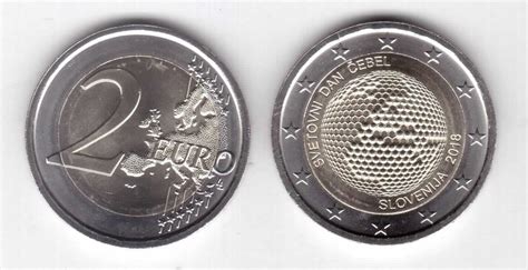 Slovenia New Issue Bimetal 2 Euro Unc Coin 2018 Year Map
