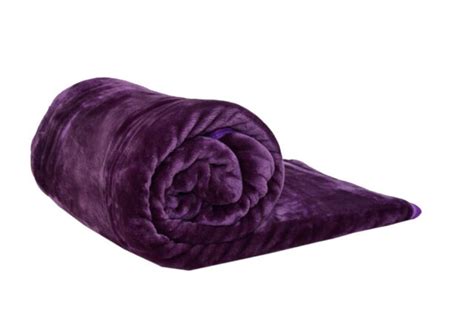 Hugg Aubergine Purple Soft Faux Mink Fur Blanket Throw Double Size