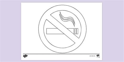FREE No Smoking Sign Colouring Colouring Sheets
