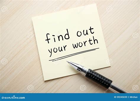 Find Out Your Worth Stock Image Image Of Investing Education 59245039