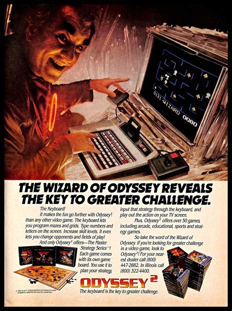 1982 Magnavox Odyssey 2 Home Video Game Console Vintage Print Ad Wizard