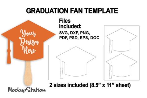 Graduation Paddle Fan Template Svg Fan Sublimation Psd