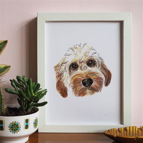 Hand Painted Personalised Custom Dog Portrait By Lucy