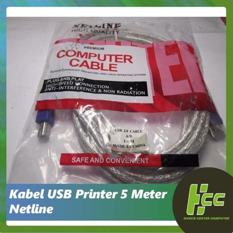 Jual Kabel Usb Printer 5 Meter Netline Shopee Indonesia