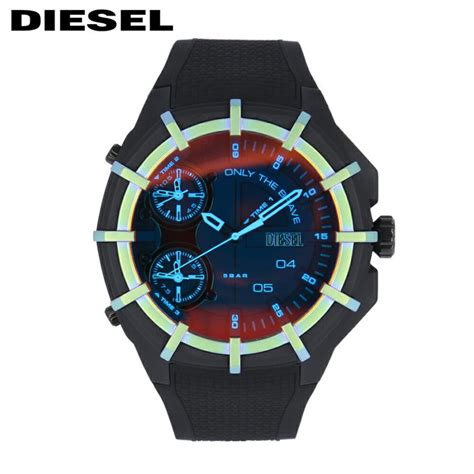 Diesel ディーゼル Framed 腕時計 時計 メンズ クオーツ アナログ 樹脂 ナイロン シリコン ラバー ブラック 偏光ガラス