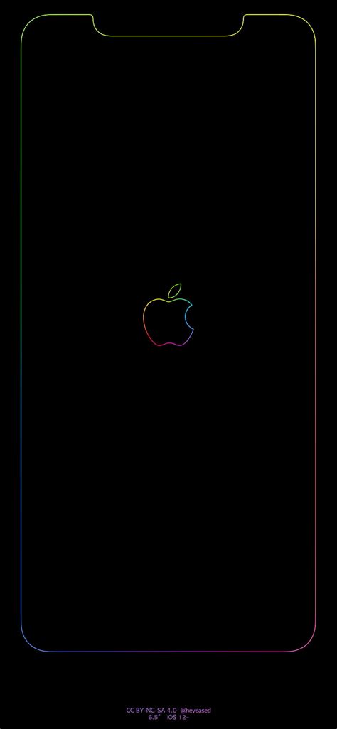 Xs Max Rainbow Border And Apple Logo Iphone Logo Iphone Hd Phone
