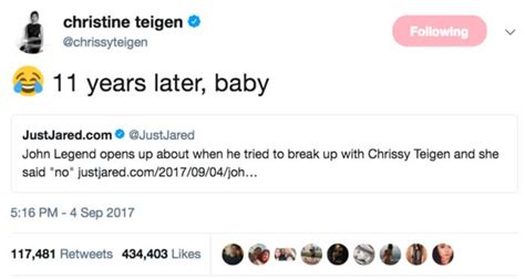 Chrissy teigen has deleted 60,000 tweets to protect her family, after twitter users and trolls tried to connect her past tweets to unsubstantiated claims of her links to jeffrey epstein. 21 Chrissy Teigen Tweets That Shook Twitter To Its Core