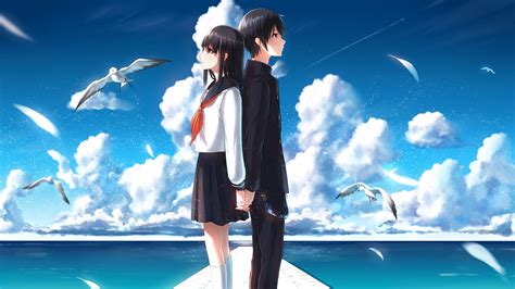 See more ideas about aesthetic anime, anime, 90s anime. Full HD Wallpaper couple berth cloud romantic, Desktop ...