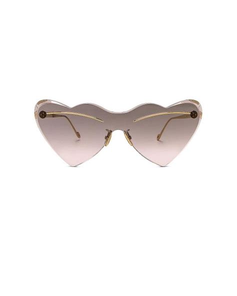 loewe paula s ibiza heart sunglasses in metallic lyst uk