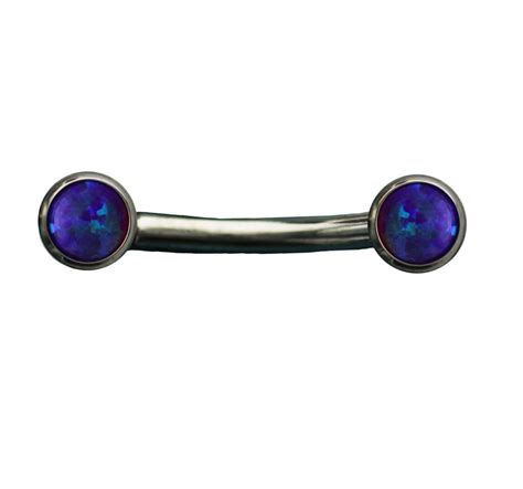 16g Purple Opal Titanium Curve Identity Body Piercing