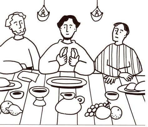 Bread Last Supper Coloring Page Supper Coloring Judas Dipped Jude Slipper