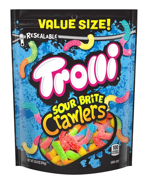 Trolli Sour Brite Crawlers Sour Gummy Worms Bag 288 Oz