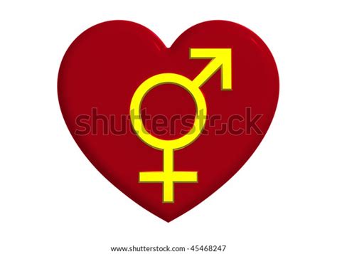 Male Female Sex Symbol Heart Render Stock Illustration 45468247