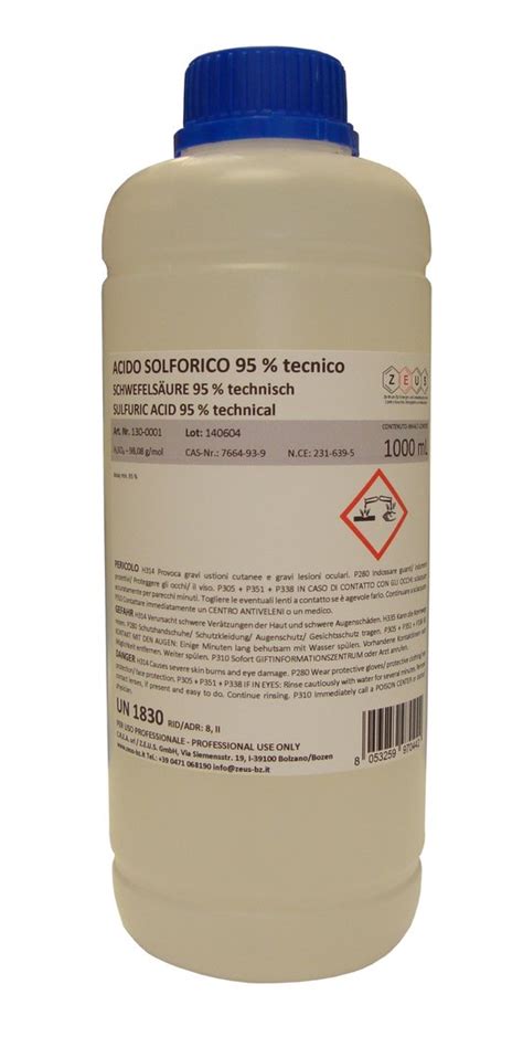 More of it is made each year than is made of any other manufactured chemical; Sulfuric acid 95 % technical (H2SO4) - buy online