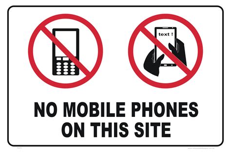 No Mobile Phones Sign No Texting Sign National Safety