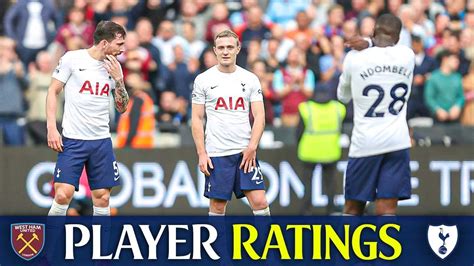 West Ham 1 0 Tottenham Player Ratings Youtube