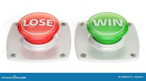 Lose And Win Push Button 3d Rendering Stock Illustration