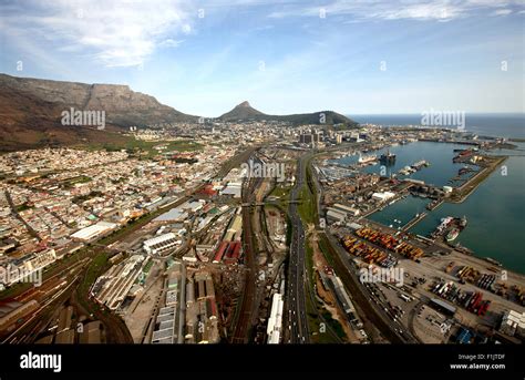 Aerial View Of Cape Towns Roads And Harbour Stock Photo Alamy