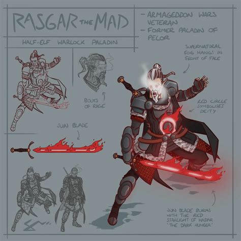 Oc Commission Rasgar The Mad A Half Elf Warlock Paladin Dnd