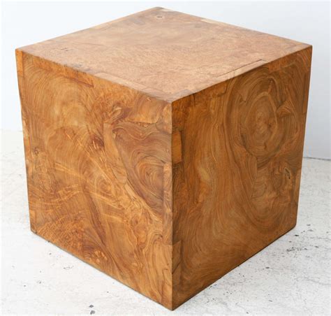 Vintage Solid Burl Wood Cube At 1stdibs