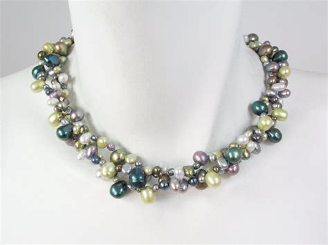 3 Strand Mixed Pearl Necklace Erica Zap Designs