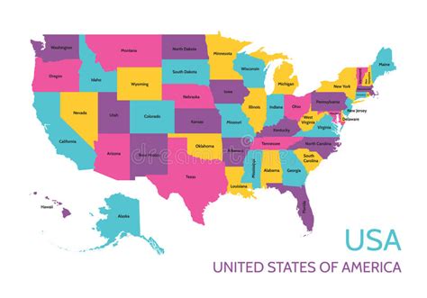 The United States Of America Vector Map Stock Vector Illustration