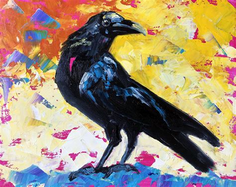 Crow Painting Original Art Raven Birds Oil Painting 9 By 12 Etsy