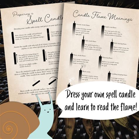 Spell Candle Candle Flame Meaning Grimoire Pages Etsy