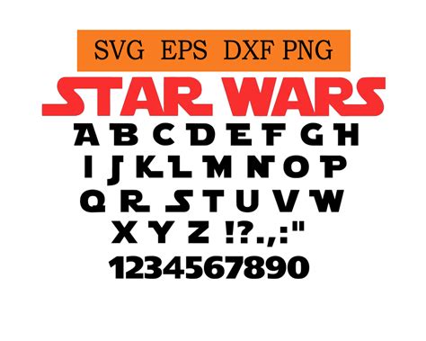 Star Wars Font Svg Eps Dxf  Files Digital Letters Svg Files