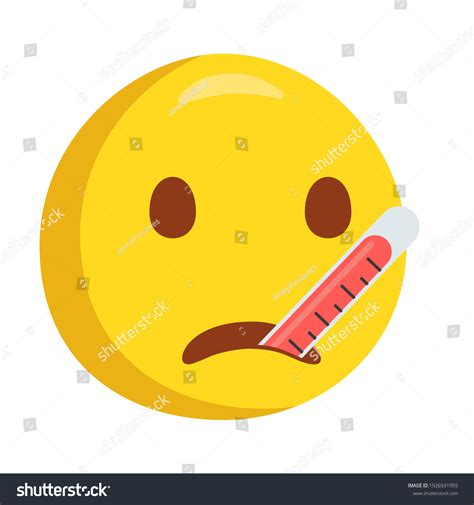 Thermometer Mouth Emoji Icon Illustration Sick Stock Vector Royalty