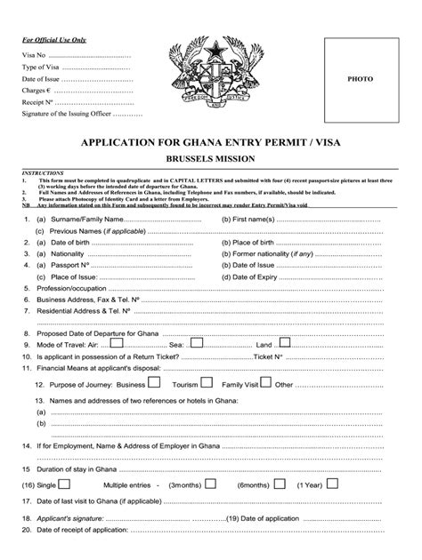 Ghana Embassy New York Passport Renewal Fill Online Printable